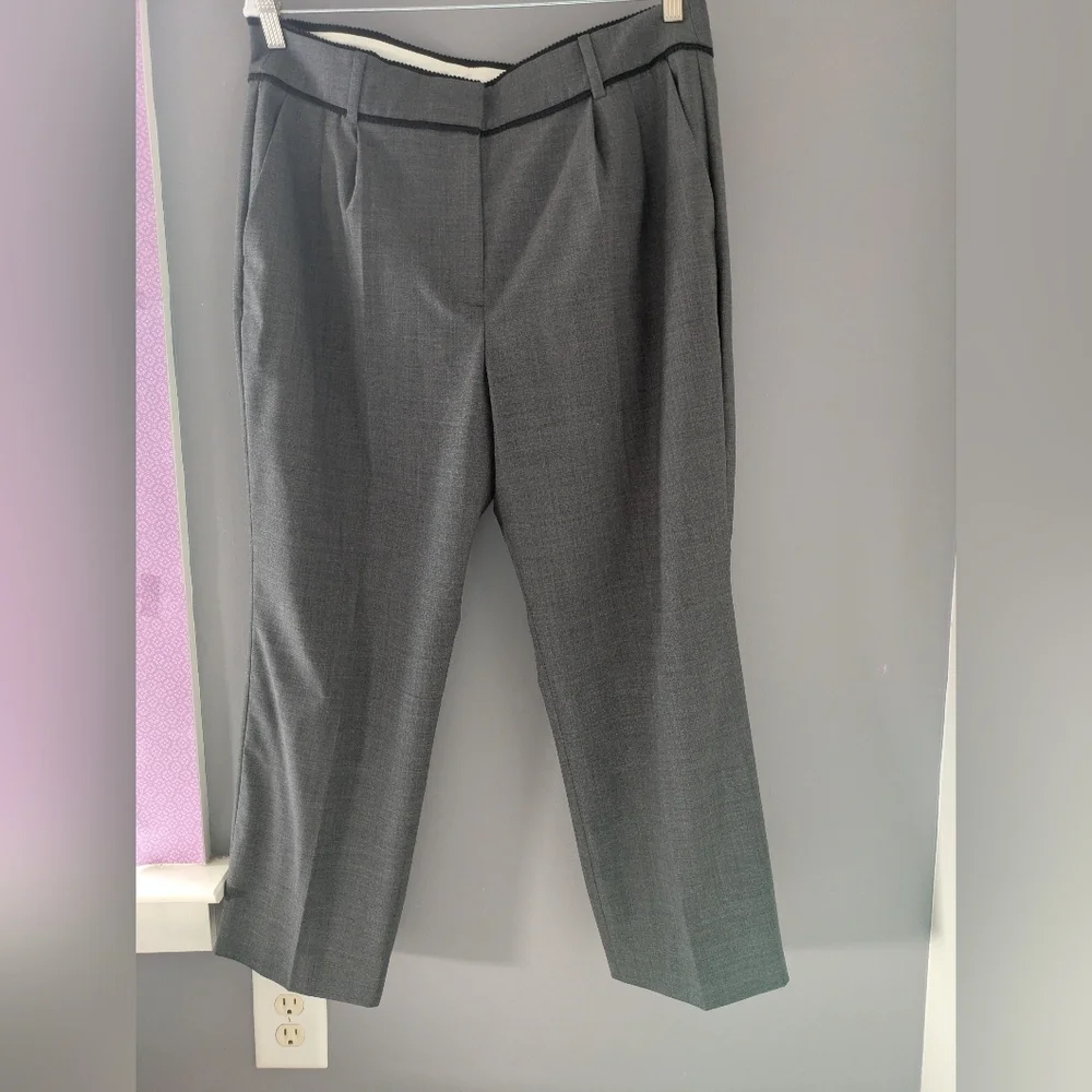J. Crew Women's Gray Wool Blend Tailored Pants 14